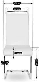 Szánkótalpas Étkezőszék Fehér Eco-bőr Kárpittal. LOCA 2