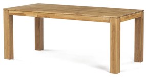 Étkezőasztal 180x90x75, tömör fehér tölgy, olajos felületkezelés, 10x10 cm-es lábak