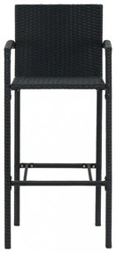 4 db fekete polyrattan bárszék