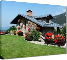Vászonkép 50x40 Házikó a hegyekben