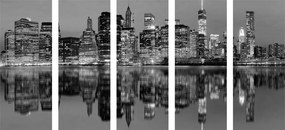 5-részes kép Manhattan fekete fehérben
