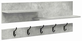 Fali Kabáthorog polcokkal Beton szürke 90 x 15 x 36 cm Faanyag