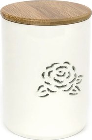 Tárolódoboz Fehér Ecru Rózsa H-15cm Zárható Konyhai