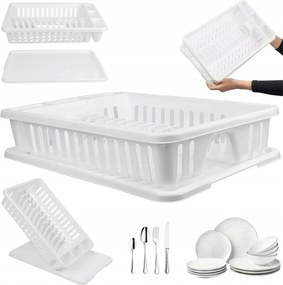 Konyhai edényszárító Kis csepegtető evőeszköz mosogatóhoz Műanyag Fehér