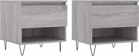 vidaXL 2 db szürke sonoma szerelt fa dohányzóasztal 50 x 46 x 50 cm