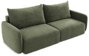 Zöld kinyitható-tárolóhelyes kanapé 238 cm Kalena – Makamii