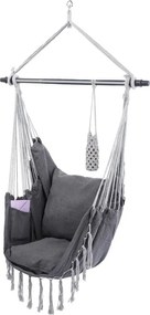 MIADOMODO Függő hintaszék kintre-bentre antracit