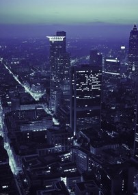 Poszter 29,7x42cm Városi panoráma alkonyatkor, Assaf Frank