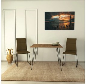 Asir Étkezőasztal SANDALF 75x90 cm barna/fekete AS1411