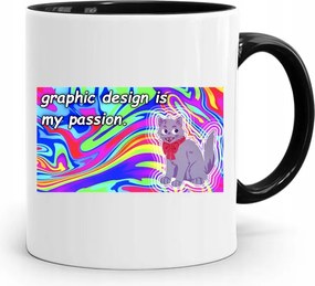 Fekete Bögre Grafika Graphic Is My Passion fényképes nyomtatással