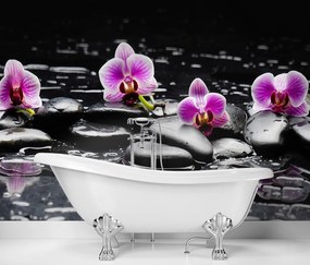 Gario Fotótapéta Zen kövek és orchideák Anyag: Vlies, Méret: 150 x 105 cm