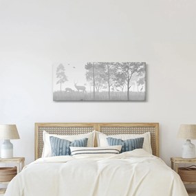 Kép - rét szarvasokkal (120x50 cm)