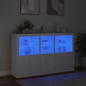 fehér tálalószekrény LED-világítással 162 x 37 x 100 cm