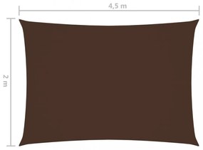 barna téglalap alakú oxford-szövet napvitorla 2 x 4,5 m