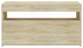 sonoma tölgy színű TV-szekrény LED-világítással 75 x 35 x 40 cm