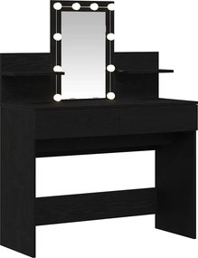 vidaXL Öltözködőasztal fiókkal Fekete tölgy 100 x 40 x 130 cm Faanyag