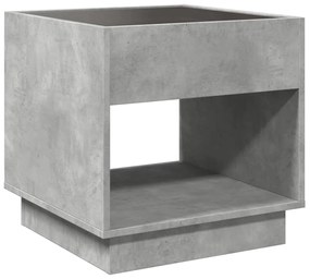 betonszürke végtelen hatású LED-es dohányzóasztal 50x50x50 cm