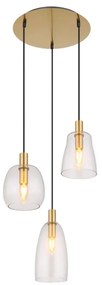 Globo 15789-3HM - Csillár zsinóron GARRI 3xE14/40W/230V átm. 43 cm réz