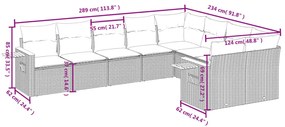 9 részes fekete polyrattan kerti ülőgarnitúra párnákkal