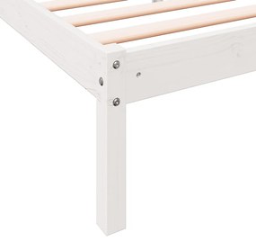 fehér tömör fenyő extra hosszú ágykeret matrac nélkül 140x220cm
