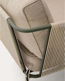 Zöld-bézs fém kerti fotel Zivia – Kave Home