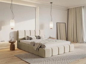 Franciaágy 160 cm Cirsten 160B (ágyráccsal) (világos bézs). 1099513