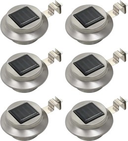 vidaXL 6 db kerek fehér kültéri napelemes LED lámpa, 12 cm