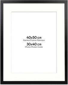 Fekete keret passe partout 40x50 cm, ablakos passe partout 30x40 cm