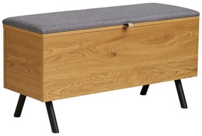 Natúr színű tárolóláda tölgyfa dekorral 92x48x33 cm Barco – House Nordic