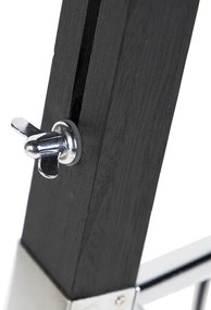 Állólámpa háromlábú fekete, fehér vászon árnyékolóval 45 cm