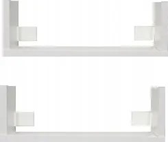 2 x Polc 30 x 20cm Fehér Fekete Tölgy Lógó Fal Nappali Konyha Szoba