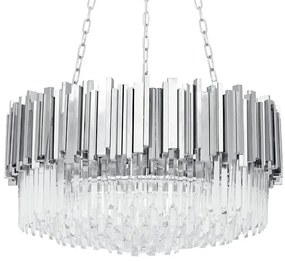 KING HOME DW-D5688M-SILVER IMPERIAL Kristály Függesztett Lámpa Átlátszó, Ezüst E14 IP20