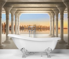Gario Fotótapéta Colonnád a városra nézo kilátással Anyag: Vlies, Méret: 400 x 280 cm