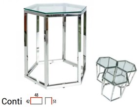 Conti lerakóasztal ezüst
