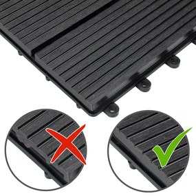 Deuba WPC burkolólapok - 11 darabos készlet, 30x30 cm, klasszikus antracit