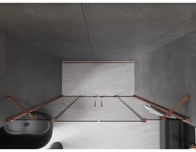 Mexen Velar Duo, tolózuhanyajtó 200 cm-re nyitható, 8 mm-es szürke üveg, rózsaszín arany, 871-200-000-42-60