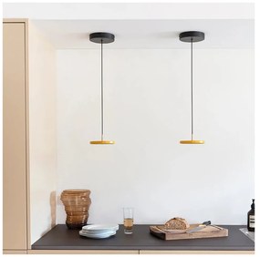 Okkersárga LED függőlámpa fém búrával ø 15 cm Asteria Micro – UMAGE