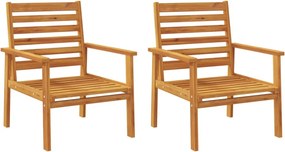 vidaXL 2 db tömör akácfa kerti kanapéfotel 66,5 x 65 x 81 cm