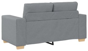 3 Részes Kanapé Szett Párnákkal Világosszürke Szövet