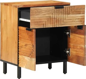 vidaXL Éjjeliszekrény fiókkal Barna 50 x 33 x 60 cm Tömör akácfa