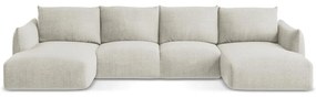 Bézs kinyitható sarokkanapé (U alakú) Leila – Makamii