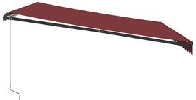burgundi vörös kézzel kihúzható napellenző 450 x 350 cm