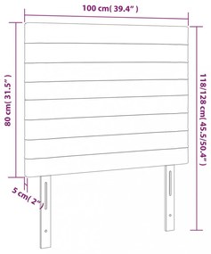 kék szövet LED-es fejtámla 100x5x118/128 cm