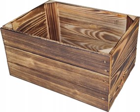 Fa Doboz, Napbarnított Szín, 35x25x19 cm, Tároló Doboz