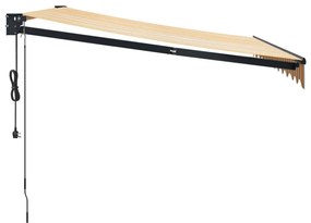 sárga-fehér automata behúzható napellenző 3 x 2,5 m