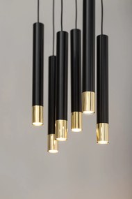 SIGMA LIGHTING 33397 SOPEL Hengeres Függesztett Lámpa Fekete, Arany GU11 IP20