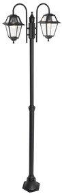 Klasszikus kültéri lámpa fekete 235 cm 2-lámpás IP44 - Berta