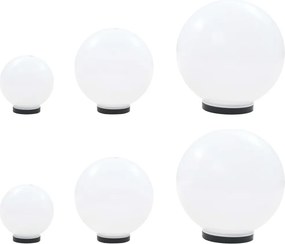 vidaXL 6 db-os LED gömblámpa-szett 20/30/40 cm PMMA