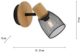 JUST LIGHT. 15191-79 - Fali spotlámpa TAMIS 1xE14/10W/230V fenyő