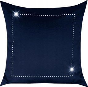 Glamour párnahuzat 40x40 sötétkék ezüst